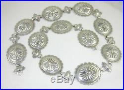 Vintage Navajo Sterling Silver Concho Belt Necklace 30 101 Grams
