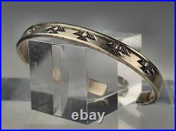 Vintage Navajo Sterling Silver Cuff Signed Laner