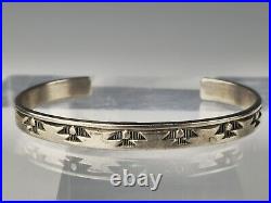 Vintage Navajo Sterling Silver Cuff Signed Laner