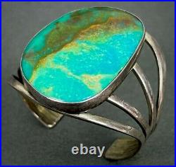 Vintage Navajo Sterling Silver Gem Grade Royston Turquoise Cuff Bracelet