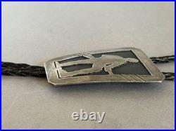 Vintage Navajo Sterling Silver Hunter Bolo Tie