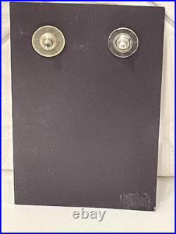 Vintage Navajo Sterling Silver Malachite Turquoise Inlay Dangle Drop Earrings