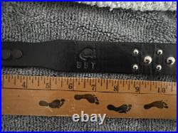 Vintage Navajo Sterling Silver NP Signed BBT Armadillo Studded Leather Belt