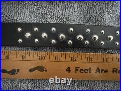 Vintage Navajo Sterling Silver NP Signed BBT Armadillo Studded Leather Belt