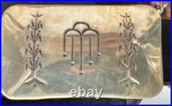Vintage Navajo Sterling Silver NP Signed BBT Armadillo Studded Leather Belt
