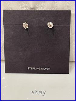 Vintage Navajo Sterling Silver Natural Azurite Malachite Earrings Handcrafted