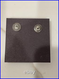 Vintage Navajo Sterling Silver Natural Malachite Earrings Signed TK 10.5g Weight