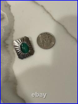 Vintage Navajo Sterling Silver Natural Malachite Earrings Signed TK 10.5g Weight Vintage Navajo Sterling Silver Natural Malachite Earrings Signed TK 10.5g Weight