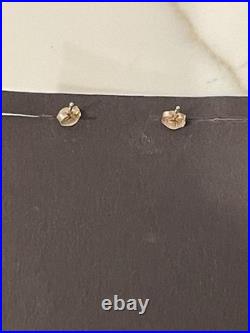 Vintage Navajo Sterling Silver Natural Malachite Feather Concho Dangle Earrings