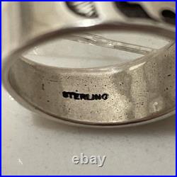 Vintage Navajo Sterling Silver Navajo Style Bear Band Ring size 8