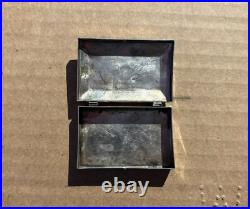 Vintage Navajo Sterling Silver Pill Box Turquoise Cabochon Native American