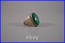 Vintage Navajo Sterling Silver Ring -Malachite Size 12