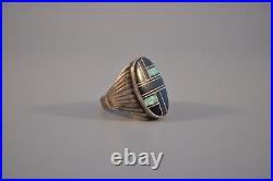Vintage Navajo Sterling Silver Ring Onyx Stone Size 9 1/2 Vintage Navajo Sterling Silver Ring Onyx Stone Size 9 1/2