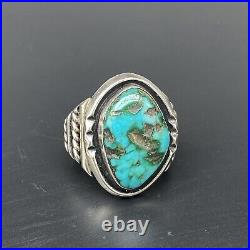 Vintage Navajo Sterling Silver Robins Egg Blue Turquoise Ring Size 9.5 16g