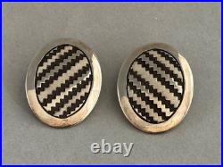 Vintage Navajo Sterling Silver Signed Earrings Tommy Jackson
