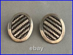 Vintage Navajo Sterling Silver Signed Earrings Tommy Jackson