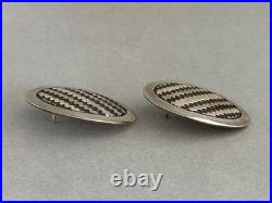 Vintage Navajo Sterling Silver Signed Earrings Tommy Jackson