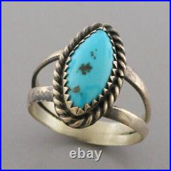 Vintage Navajo Sterling Silver Sleeping Beauty Turquoise Ring