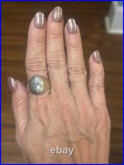 Vintage Navajo Sterling Silver Spider Biker Ring 10g Size 12 L. 75 Signed TS
