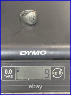 Vintage Navajo Sterling Silver Spider Biker Ring 10g Size 12 L. 75 Signed TS