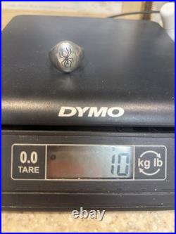 Vintage Navajo Sterling Silver Spider Biker Ring 10g Size 12 L. 75 Signed TS