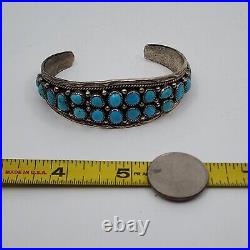 Vintage Navajo Sterling Silver Turquoise Bracelet Cuff Navajo Annie Chapo 6.25