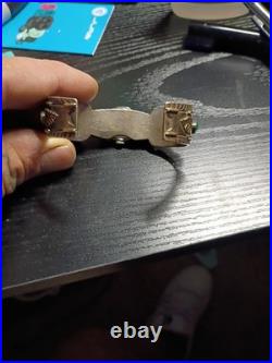 Vintage Navajo Sterling Silver Turquoise Coral Ladies Watch Cuff Bracelet 6.25