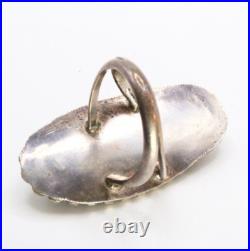 Vintage Navajo Sterling Silver Turquoise Onyx Inlay Handmade Ring Sz 6