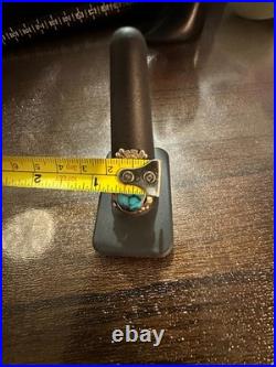 Vintage Navajo Sterling Silver Turquoise Ring Size 11 Native American Handmade