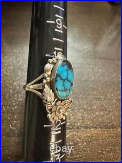 Vintage Navajo Sterling Silver Turquoise Ring Size 11 Native American Handmade