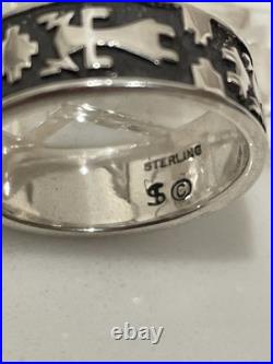 Vintage Navajo Sterling Silver Yei Storyteller Ring size 7 1/2 Vintage Navajo Sterling Silver Yei Storyteller Ring size 7 1/2