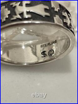 Vintage Navajo Sterling Silver Yei Storyteller Ring size 7 1/2 Vintage Navajo Sterling Silver Yei Storyteller Ring size 7 1/2