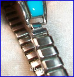 Vintage Navajo Sterling Silver Yvonne Yazzie Watch Tips Signed YY Wristwatch