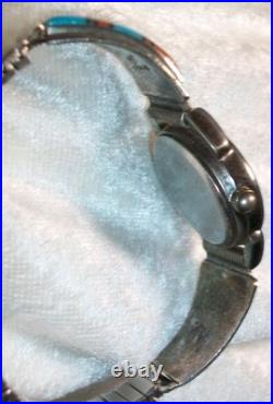 Vintage Navajo Sterling Silver Yvonne Yazzie Watch Tips Signed YY Wristwatch
