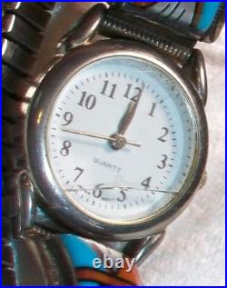 Vintage Navajo Sterling Silver Yvonne Yazzie Watch Tips Signed YY Wristwatch