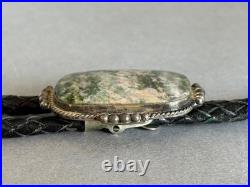 Vintage Navajo Sterling Silver and Green Jade Bolo Tie
