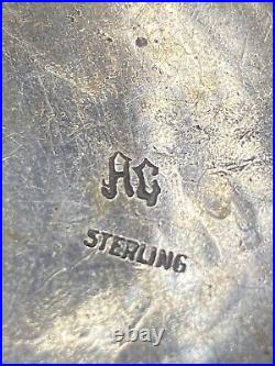 Vintage Navajo Sterling & Turquoise Brooch Signed Alberto Contreras