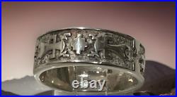 Vintage Navajo Storyteller Band Ring Sterling Silver Ring Size 7.5