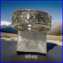 Vintage Navajo Storyteller Band Ring Sterling Silver Ring Size 7.5