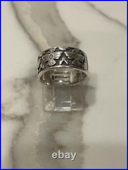 Vintage Navajo Style Eagle Sterling Silver Thunderbird Wide Band Ring Size 6.5