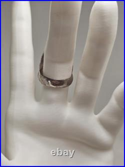 Vintage Navajo Style Signed Sterling Pink Oval Agate Ring Size 7.75 Statement