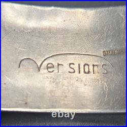Vintage Navajo Style Versions Sterling Cuff Bracelet With Bone Inlay 46.9g 5in