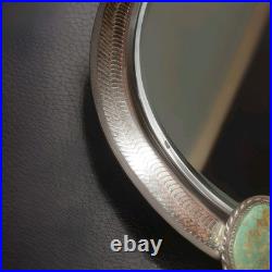 Vintage Navajo Turquoise Necklace Large 3 In. Artest Signed, Sterling Silver