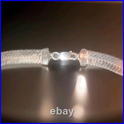 Vintage Navajo Turquoise Necklace Large 3 In. Artest Signed, Sterling Silver