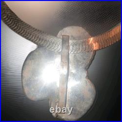 Vintage Navajo Turquoise Necklace Large 3 In. Artest Signed, Sterling Silver