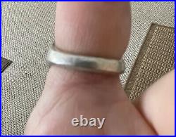Vintage Navajo Turquoise Sterling Silver Ring Signed P Padilla