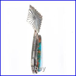 Vintage Navajo sterling silver Pilot Mountain turquoise pendant