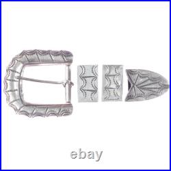 Vintage Navajo sterling silver ranger belt buckle set