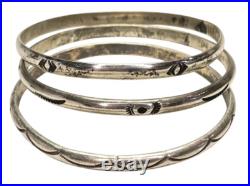 Vintage Navajo sterling silver stacker bracelets Vintage Navajo sterling silver stacker bracelets