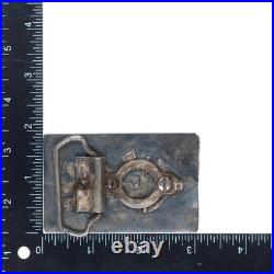 Vintage Navajo sterling silver turquoise belt buckle feather/twisted wire design